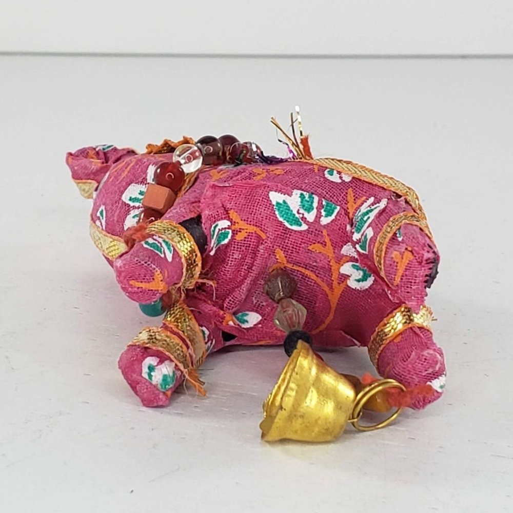 Pink Elephant Lucky Trunk Up Decorative Bell - Picture 6 of 7